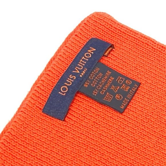 AUTHENTIC LOUIS VUITTON LV cup Louis Vuitton cup Scarf cotton / Cashmere Orange - Picture 7 of 7